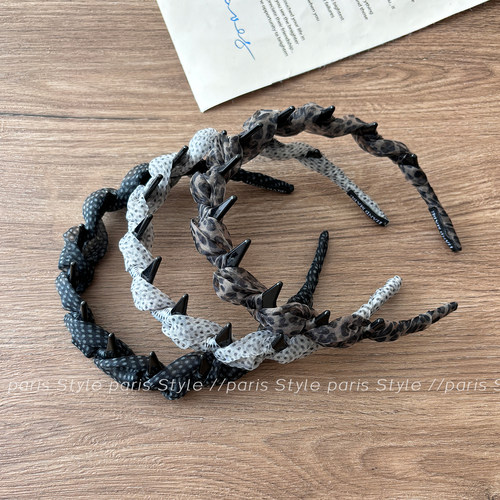 小波点发箍日常穿搭外戴薄纱