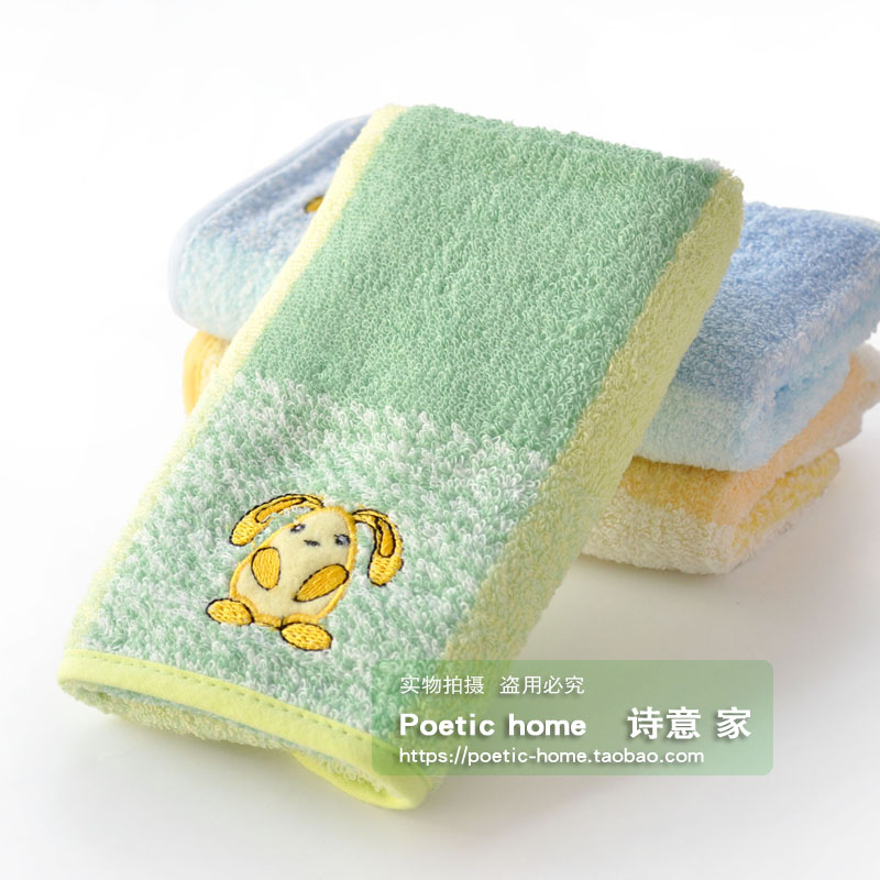 金号纯棉圆角卡通儿童毛巾毛巾