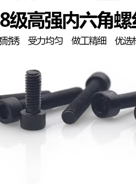 高强度内六角螺丝黑色耐腐螺栓内六角螺钉
