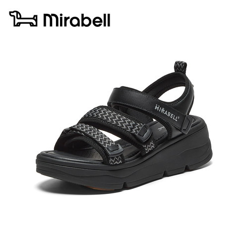 Mirabell2026夏新款厚底运动凉鞋女增高缓震轻便外穿凉拖D4W08BL6