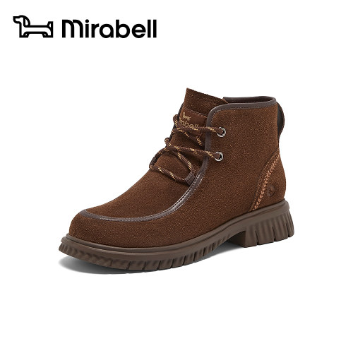 Mirabell2026冬季新款马丁靴女复古厚底加绒保暖休闲短靴Q2E25DD6