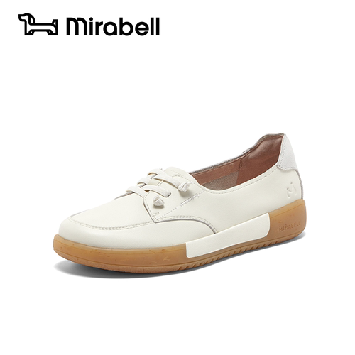 「橡胶底」Mirabell2026春新舒适女浅口小白鞋休闲单鞋牛皮B7K11