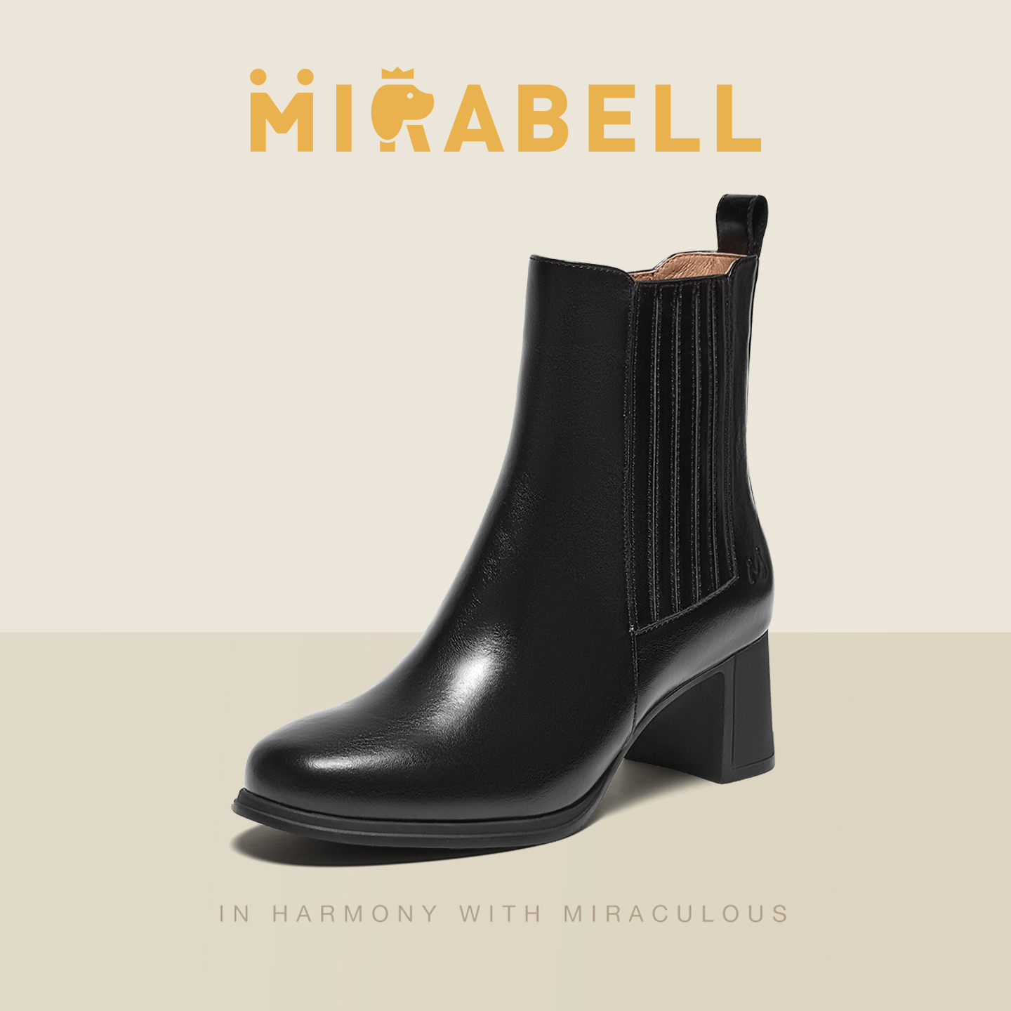 Mirabell/美丽宝2025秋季商场同款OL女时装皮靴U3N06DD5