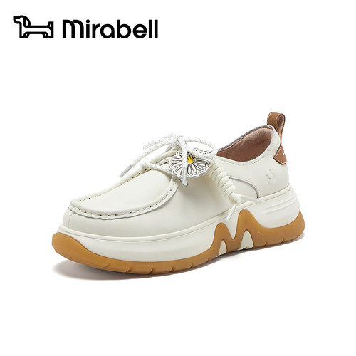 Mirabell2026春新款真皮乐福鞋女厚底休闲鞋通勤袋鼠鞋B7Q02AM6