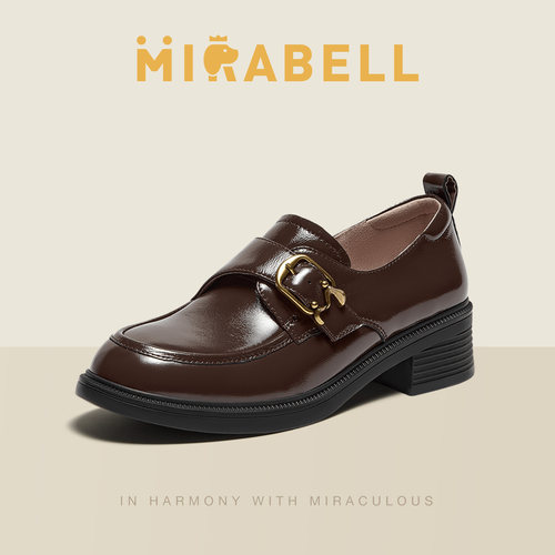 Mirabell/美丽宝2025秋季新款商场同款复古英伦风乐福鞋女皮鞋