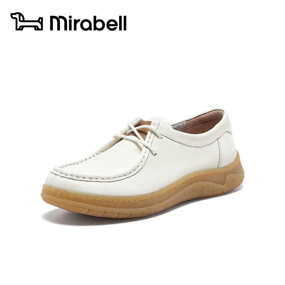 Mirabell春秋商场同款厚底小白鞋袋鼠鞋女款百搭牛皮乐福休闲鞋图片