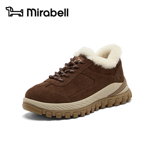 Mirabell2026秋冬加绒保暖雪地鞋女厚底防滑毛毛休闲棉鞋HPN27CM6
