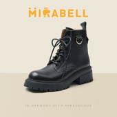 月影冰川Mirabell 美丽宝冬新款 酷飒马丁靴女短靴Q2V03DD4