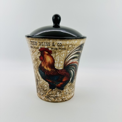 Certified International复古公鸡陶瓷密封罐饼干罐零食带盖 摆件