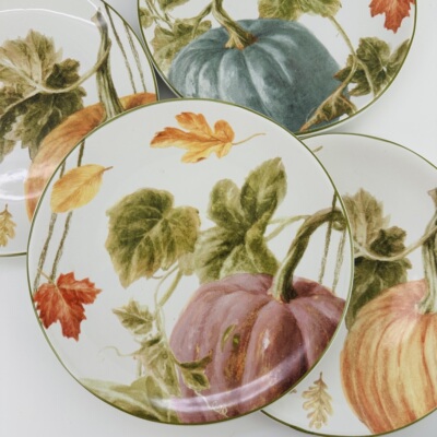 Certified International8.5寸复古南瓜水果图案菜盘点心盘子装饰