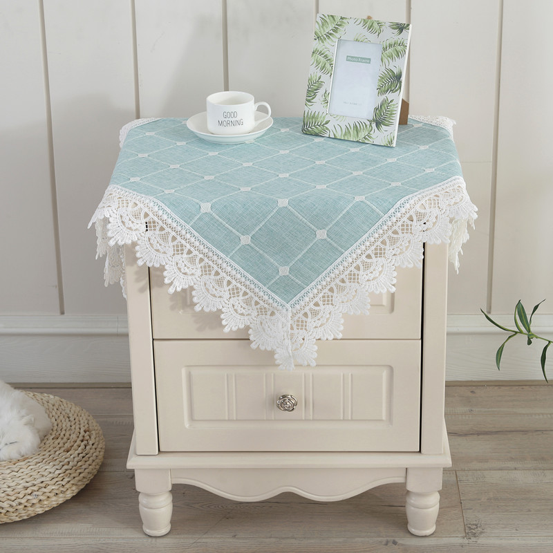 棉麻盖巾冰箱盖布洗衣机罩布艺床头柜罩茶几小桌布防尘布简约现代