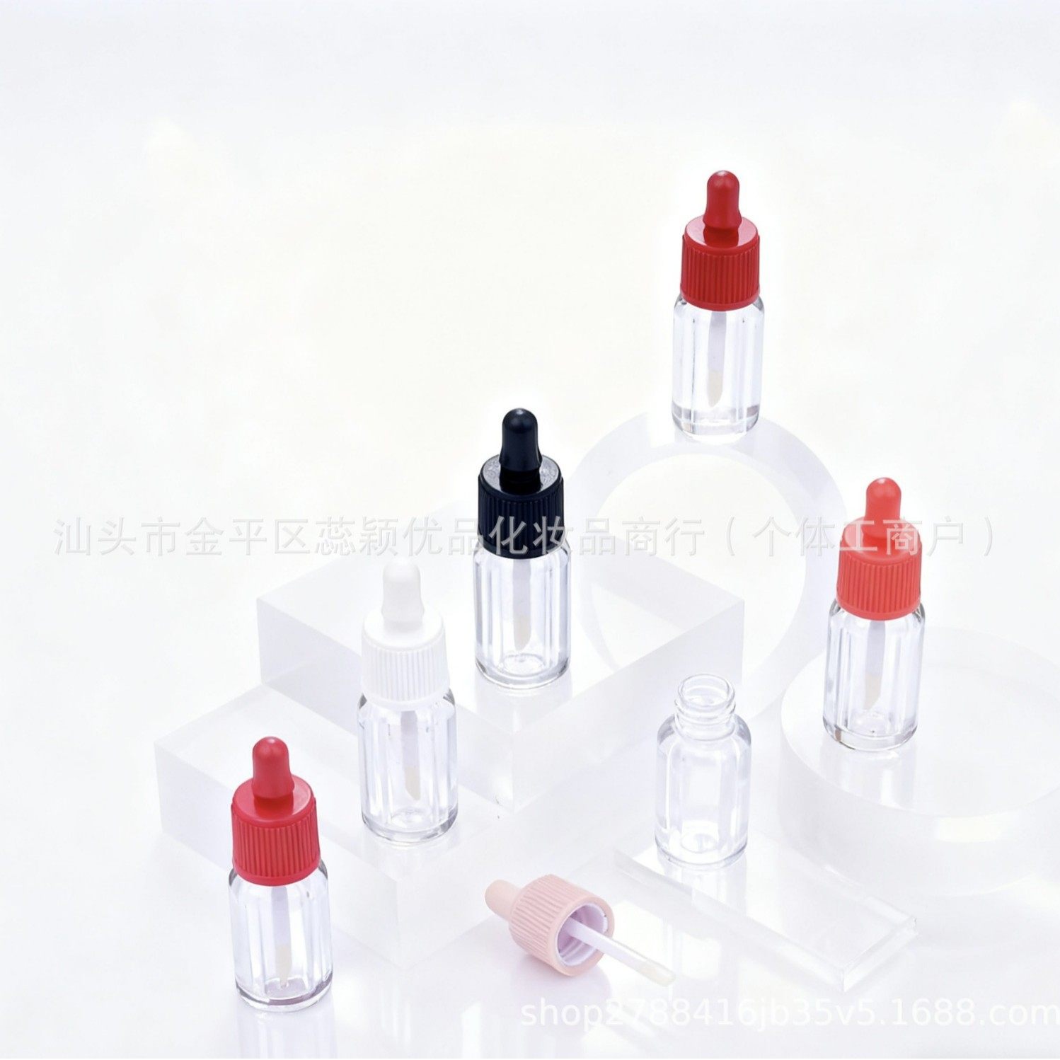 粉色新款唇釉不规则冰块空管源头可LOGO化妆品唇釉包材透明唇泥瓶