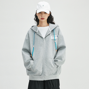 OD2026年春秋加绒卫衣外套女宽松韩版连帽开衫拉链学生ins潮上衣