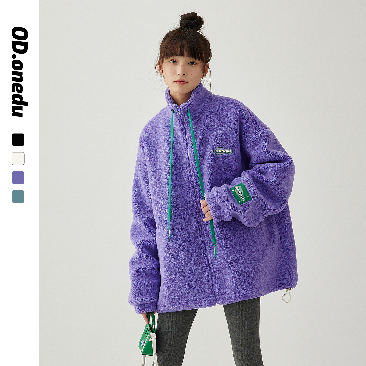 OD加厚街头休闲颗粒羊羔毛外套