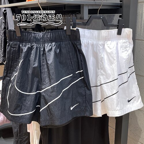 NIKE耐克女子大logo梭织透气舒适百搭休闲速干短裤HM4633-010-100