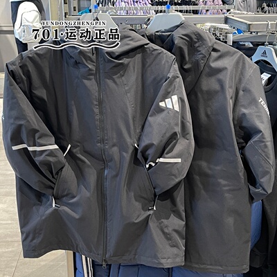 阿迪达斯正品鹅绒内胆冲锋衣