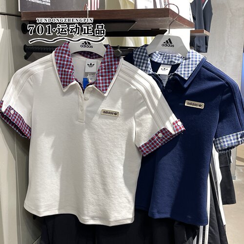 阿迪达斯三叶草女POLO衫短袖