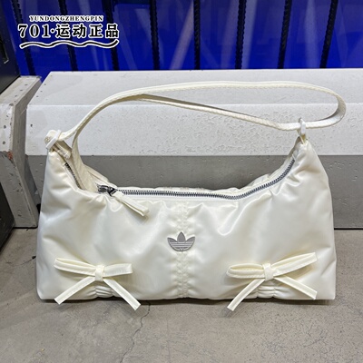 阿迪达斯三叶草女单肩包蝴蝶结时尚百搭通勤包手拎包斜挎包KC2769