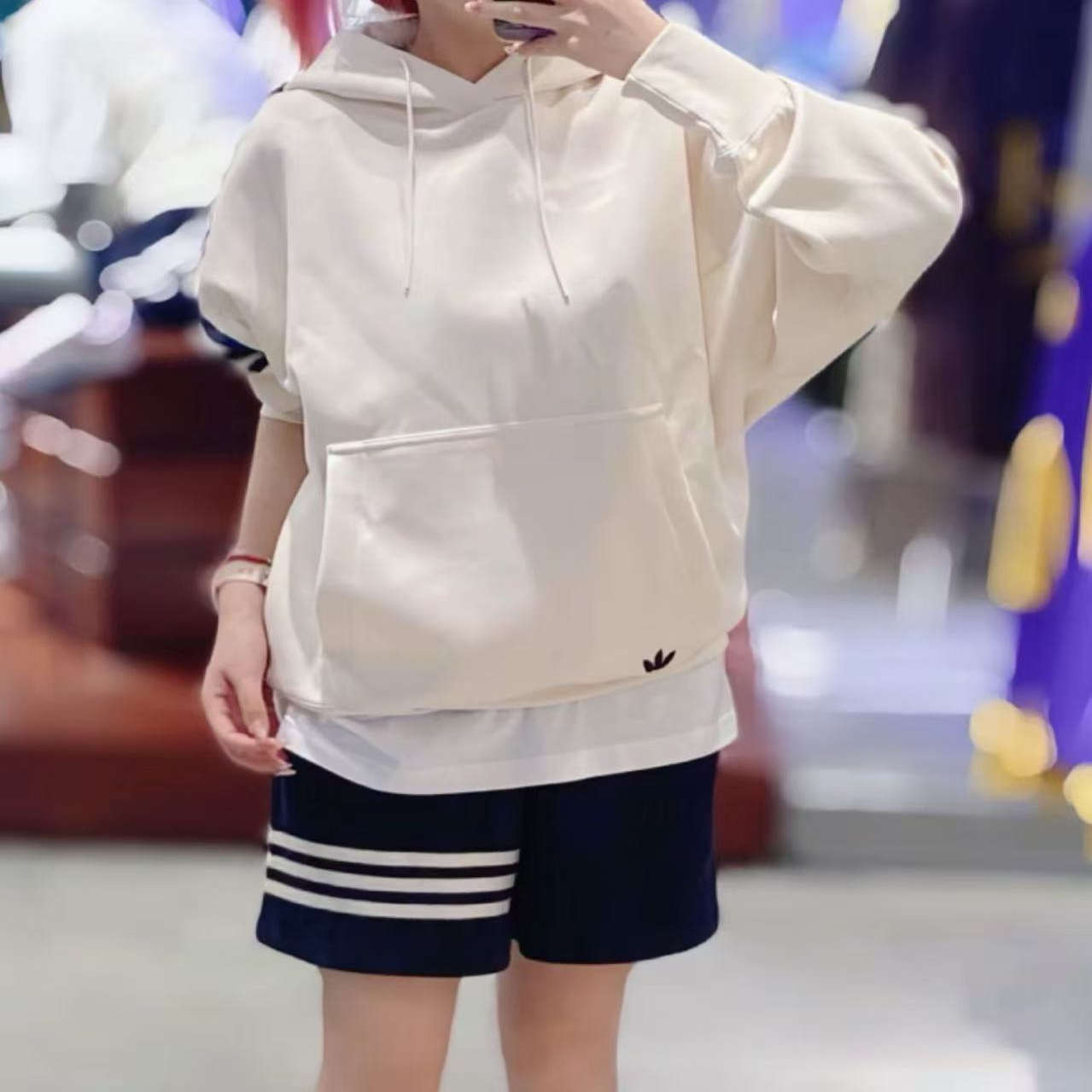 阿迪达斯三叶草男女连帽卫衣套头