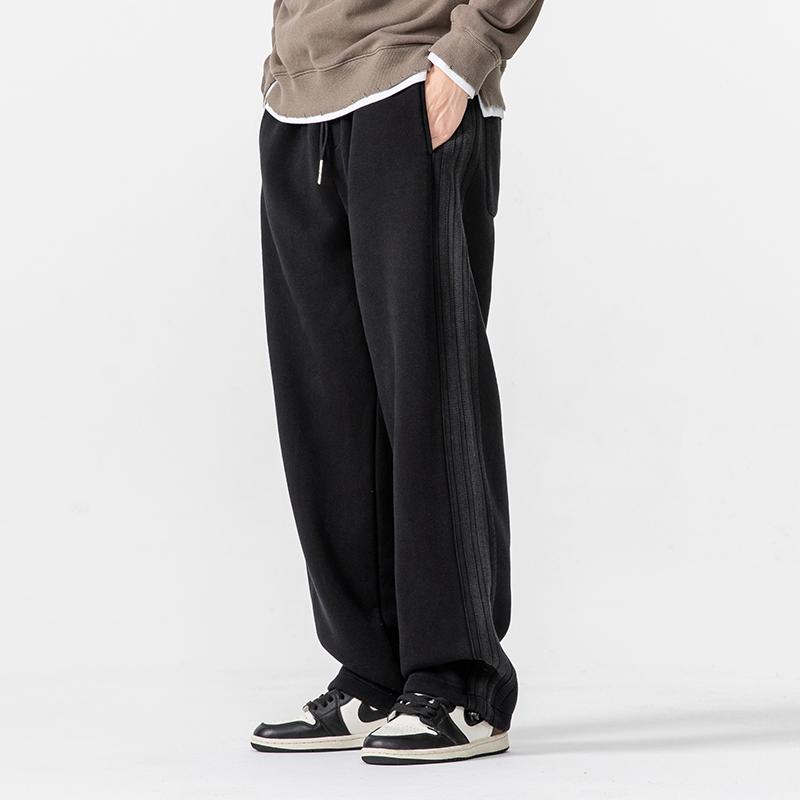 加绒卫裤男宽松直筒潮牌