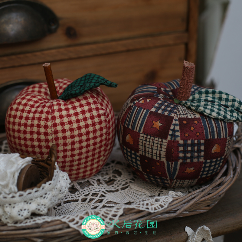 手工布艺成品苹果手作创意摆件挂件复古挂件摆件复古可爱杂货