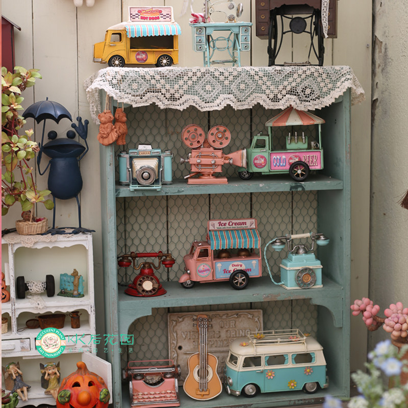 出口外贸怀旧铁艺缝纫机迷你模型摆件电话汽车相机吉他巴士打字机