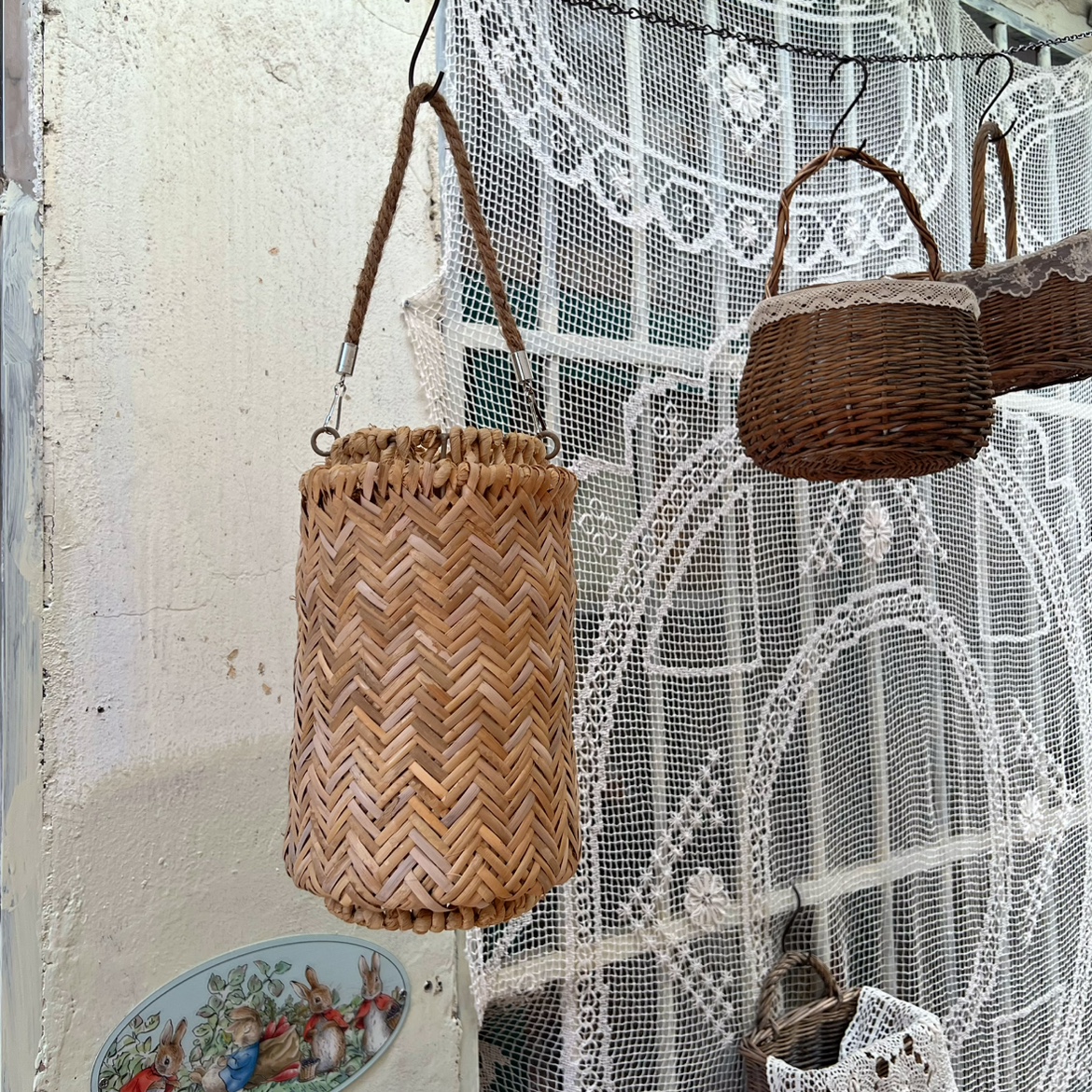 外贸编织自然色草编手提风灯烛台灯笼落地挂饰摆件仅10个售完无补