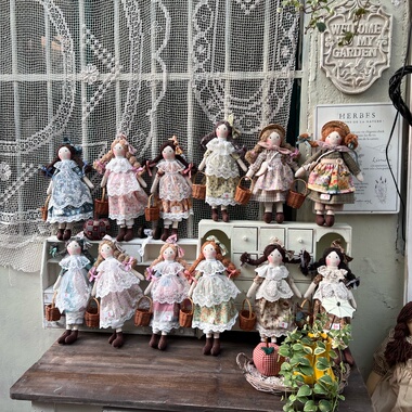 手工布偶娃娃精工公仔玩偶田园娃娃园艺送礼礼品摆件精工复古娃娃