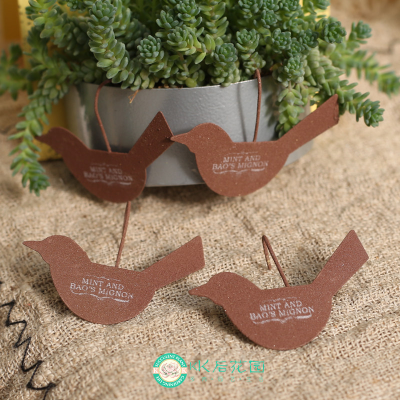 4个小鸟挂件迷你薄铁日系杂货装饰配件创意可爱小挂饰做旧