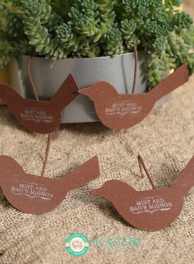 4个小鸟挂件迷你薄铁日系杂货装饰配件创意可爱小挂饰做旧