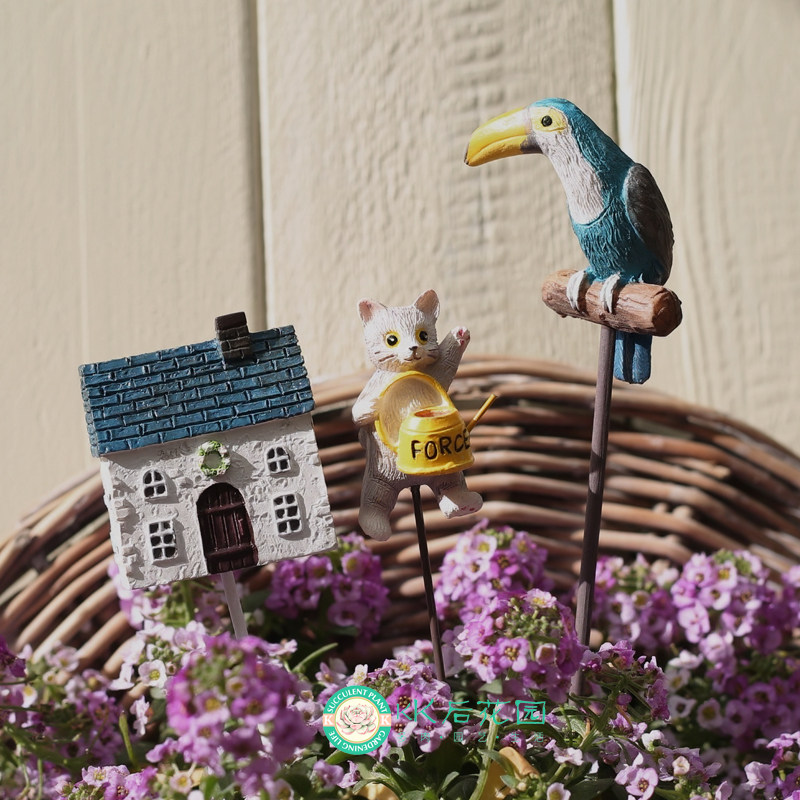 日本原单树脂小房子模型摆件迷你装饰品猫咪造景日式创意INS同款