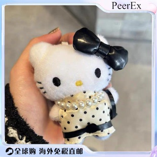 日本PeerEx中古哈喽kt包包挂件钥匙扣可爱黑皮kt猫玩偶公仔送朋友