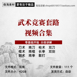 刀术棍术剑术南刀南棍南拳长拳散打双刀武术竞赛第三套路视频合集