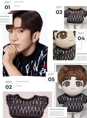 Mirror公仔衫娃衣20cm应援AnsonLo卢瀚霆黑色格纹毛衣