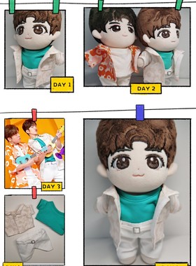 Mirror公仔衫娃衣20cm卢瀚霆AnsonLo广告白花衬衣三件套