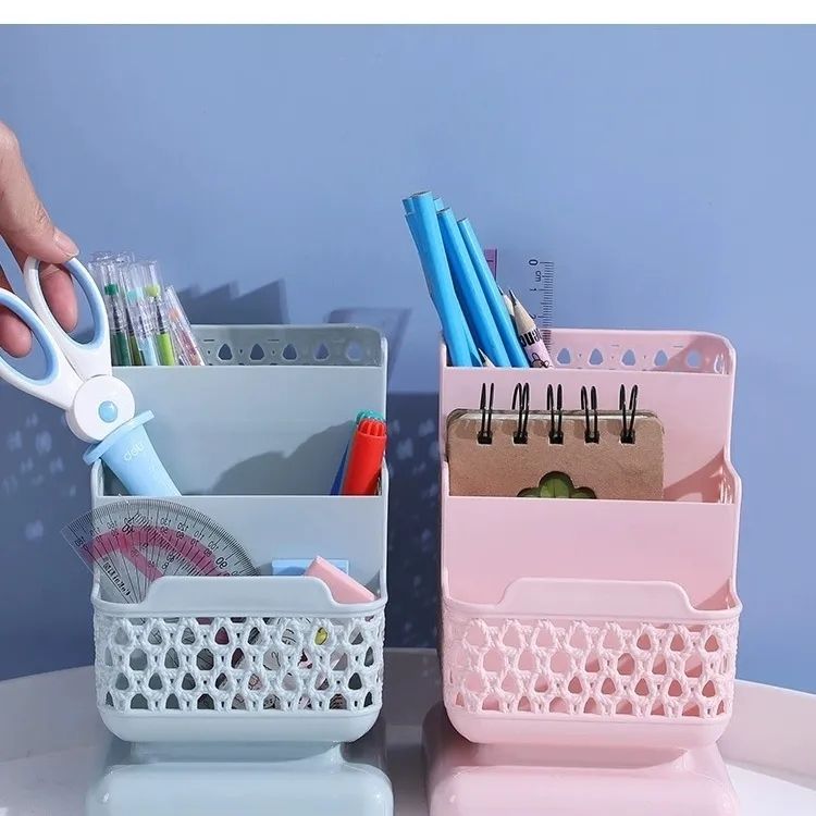 小清新桌面三格收纳盒