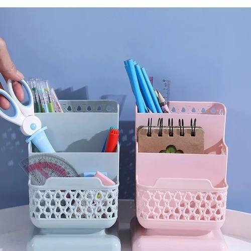 小清新桌面三格收纳盒