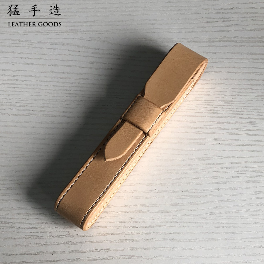 手工原色防摔真皮钢笔套