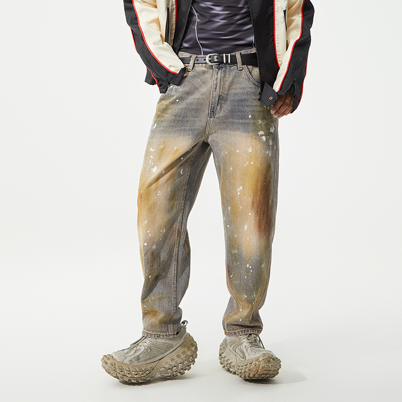 美式复古潮牌宽松牛仔裤