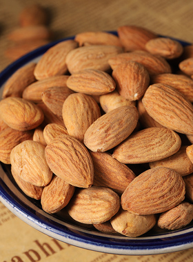 孕妇坚果零食巴旦木仁烘焙原味壳杏仁扁桃仁袋装250克每份2份包邮