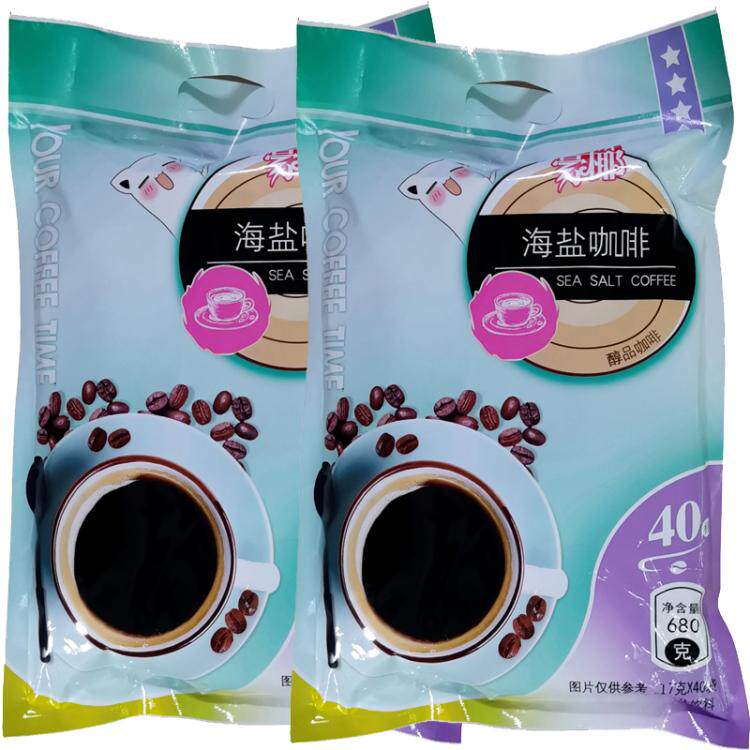 豪椰海盐原味咖啡680克X2袋[共80杯]浓厚回味悠长海南特产伴手礼