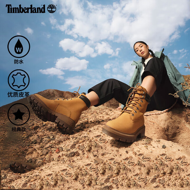 Timberland添柏岚马丁靴女鞋户外徒步登山高帮靴女款踢不烂大黄靴图片
