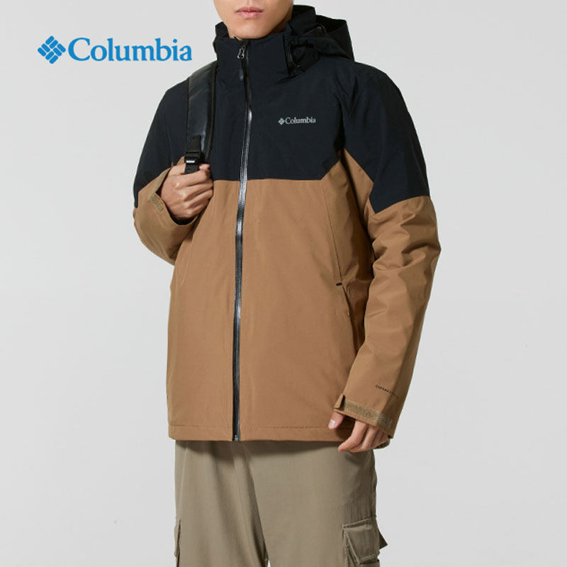 哥伦比亚羽绒三合一冲锋衣热能反射秋冬户外徒步登山防风保暖外套