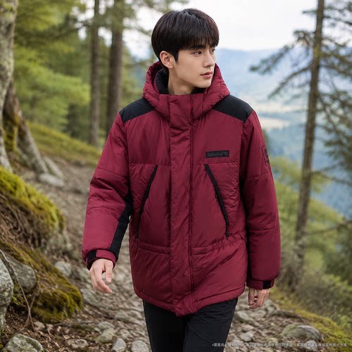 Timberland添柏岚羽绒服男装户外休闲运动保暖面包服男士连帽外套