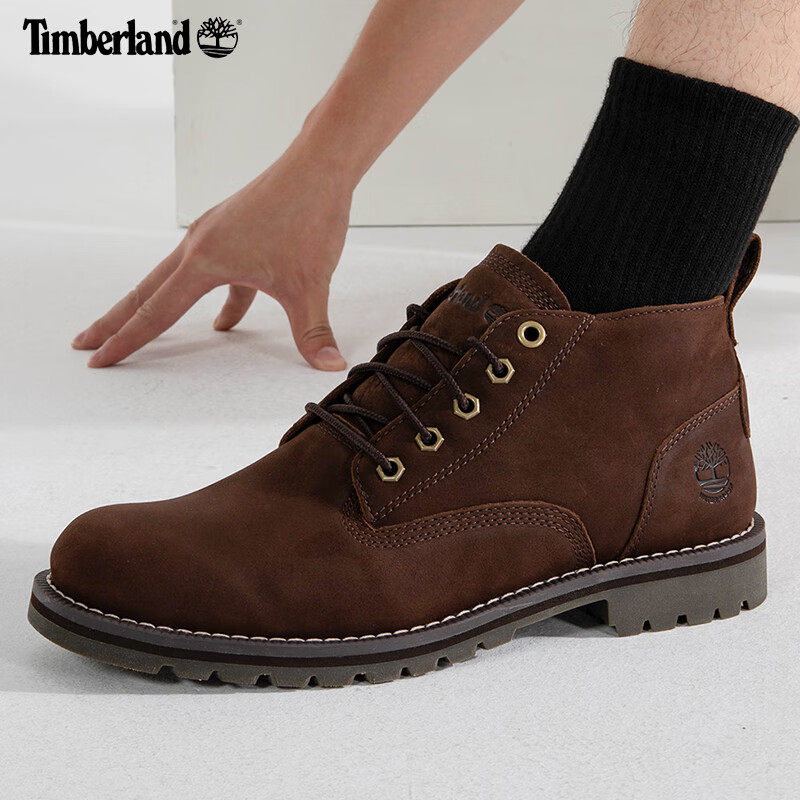 添柏岚男鞋马丁靴秋冬新款户外休闲鞋防水运动鞋复古皮革中高帮靴