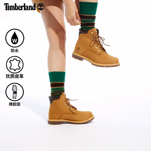 Timberland添柏岚马丁靴女鞋户外运动高帮靴正品女款踢不烂大黄靴