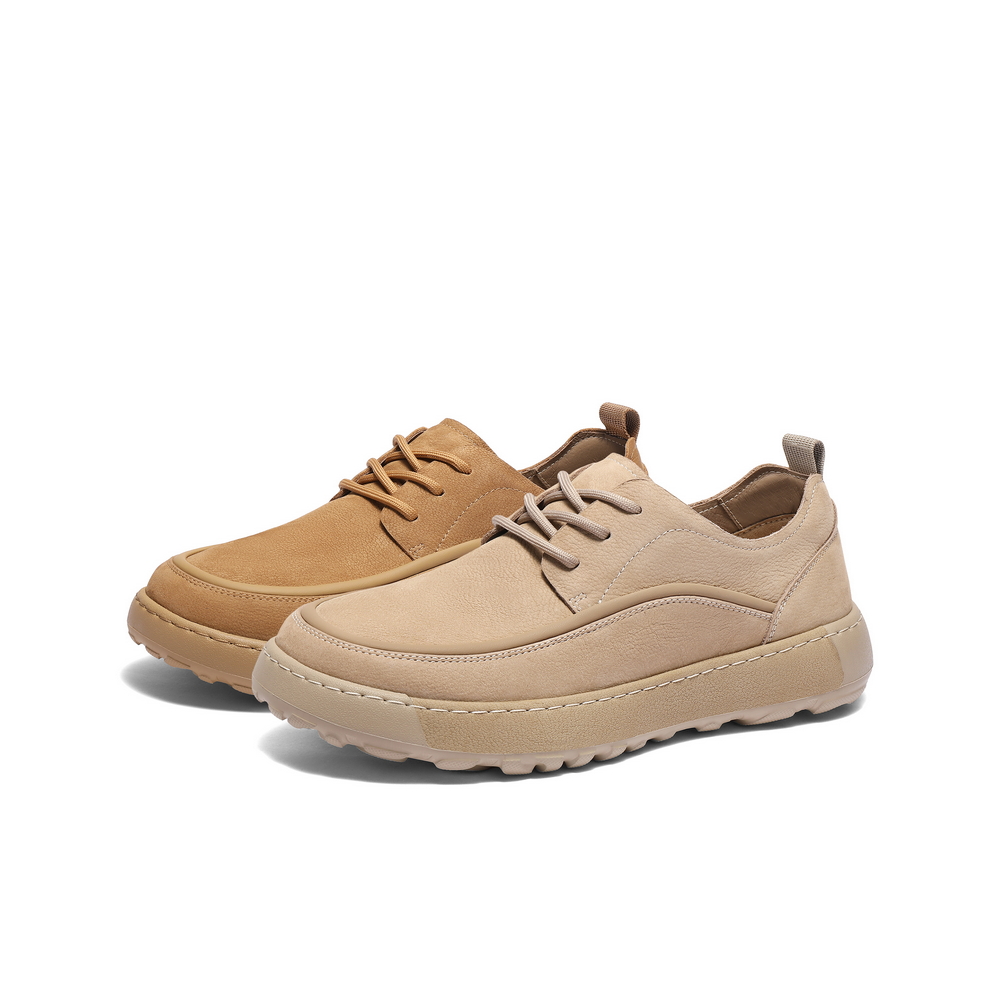 百丽2025春新款牛皮革工装鞋