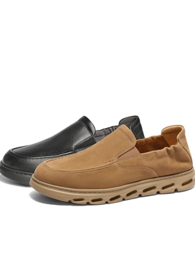 百丽男鞋一脚蹬休闲皮鞋2025春新商场同款正装套脚商务鞋D3GC2AM5