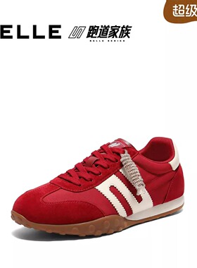 百丽跑道家族彩虹豆阿甘德训鞋新款复古薄底运动休闲鞋预E9Y1