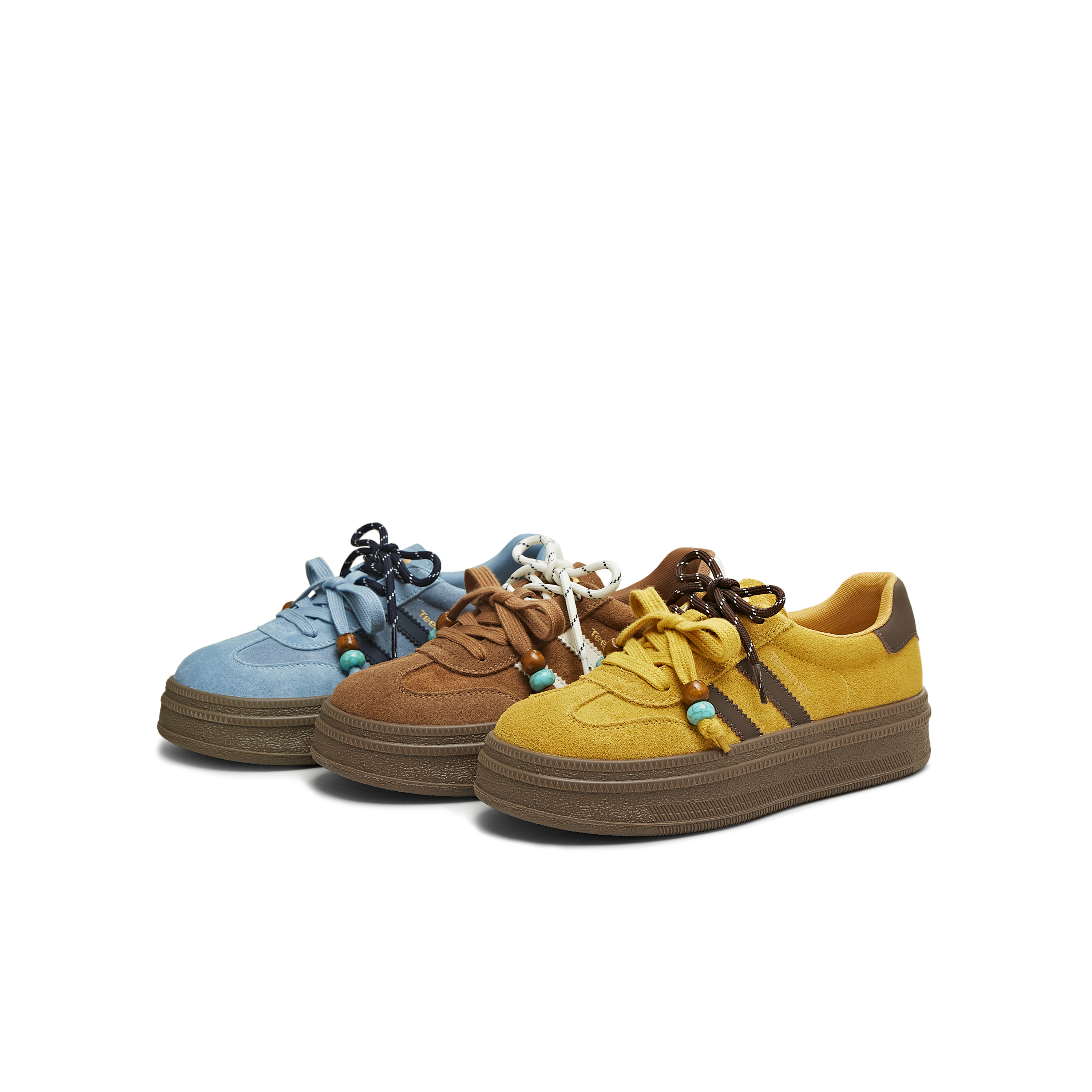 天美意复古厚底德训鞋